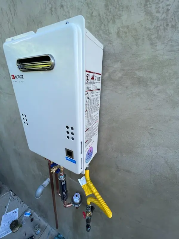 Tankless water heater installation for Freedom Run homes